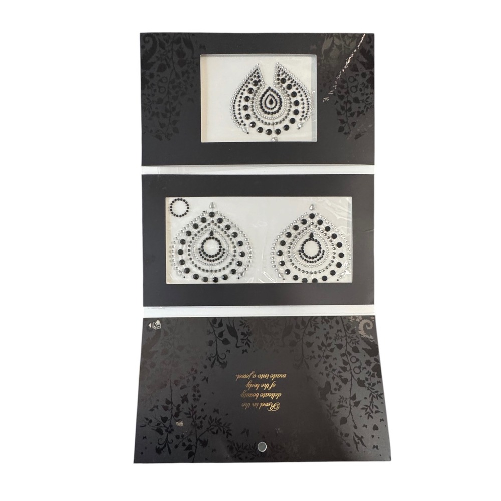 Bijoux Indiscrets Flamboyant Rhinestone Pasties Body Decorations Black Grey NEW